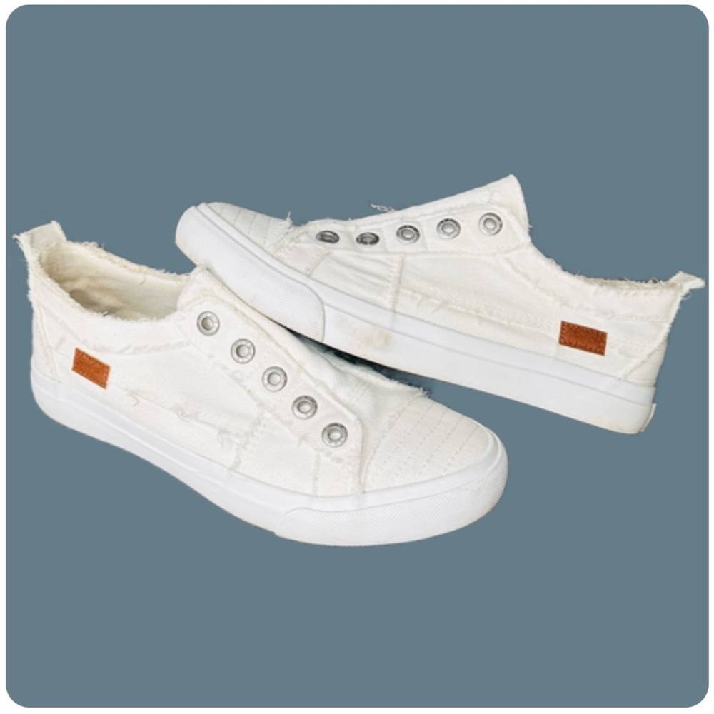 Blowfish White Canvas Slip-On Sneakers